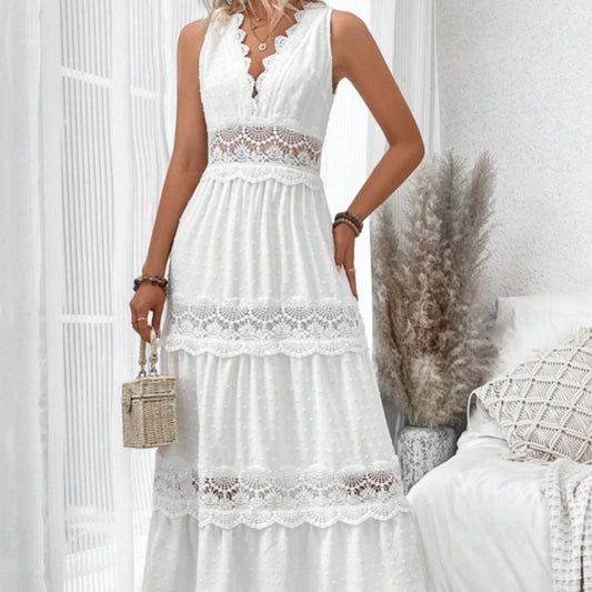 Robe sans manches à col en V